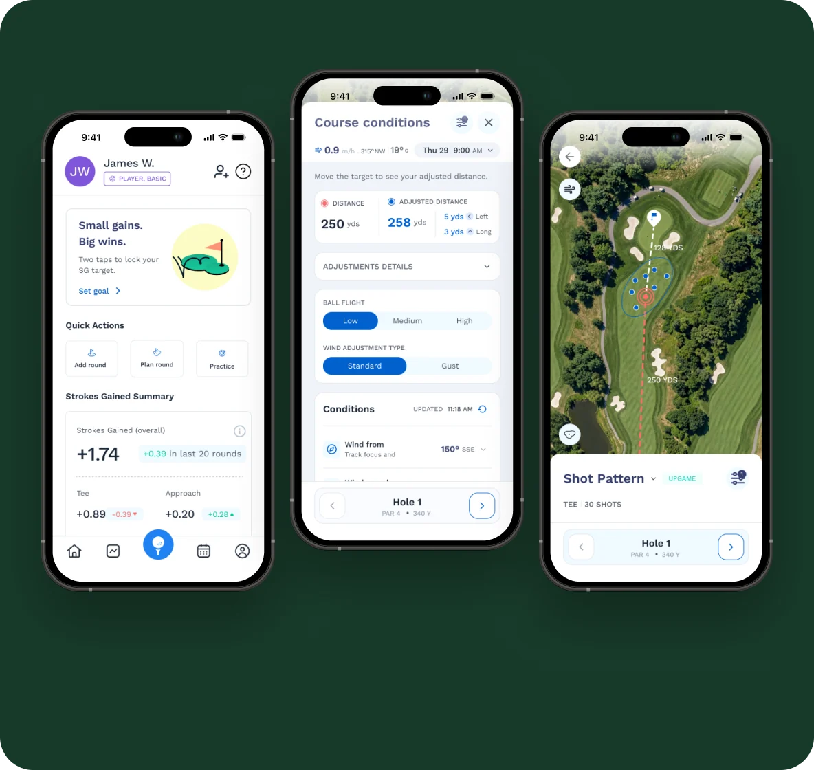 Plan Round — key screens